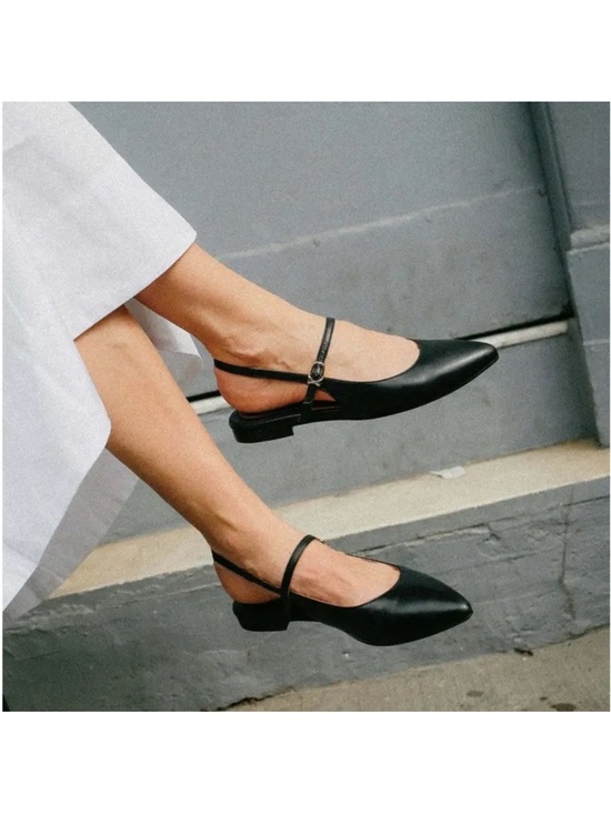 Margaux Shoes - Margaux the Crosby Black Pointed Slingback Flats